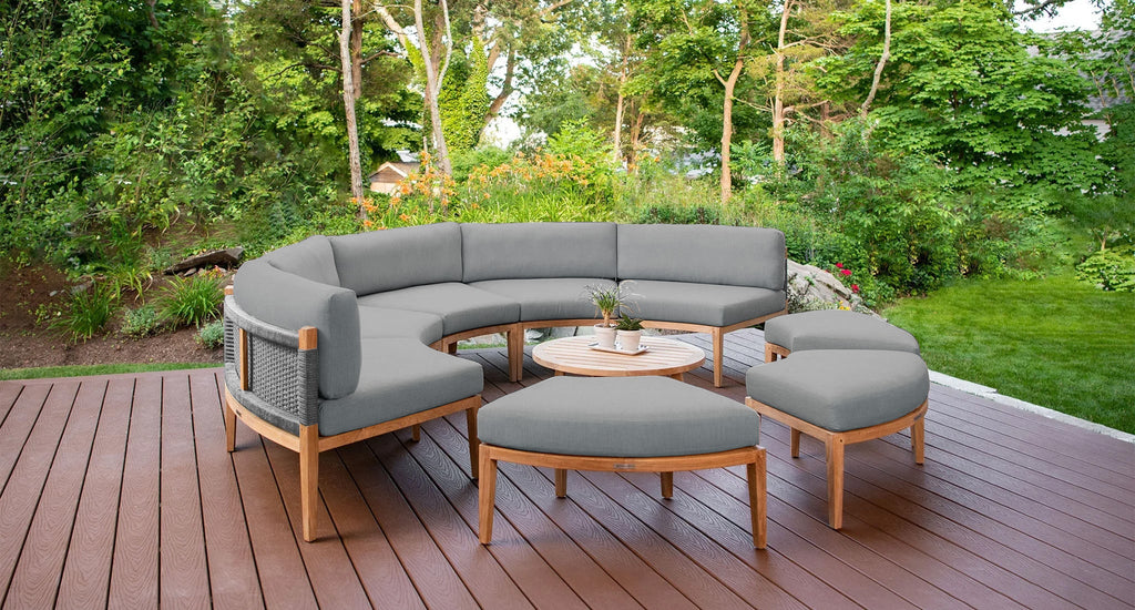 Santorini Gray Teak & Rope Outdoor Daybed