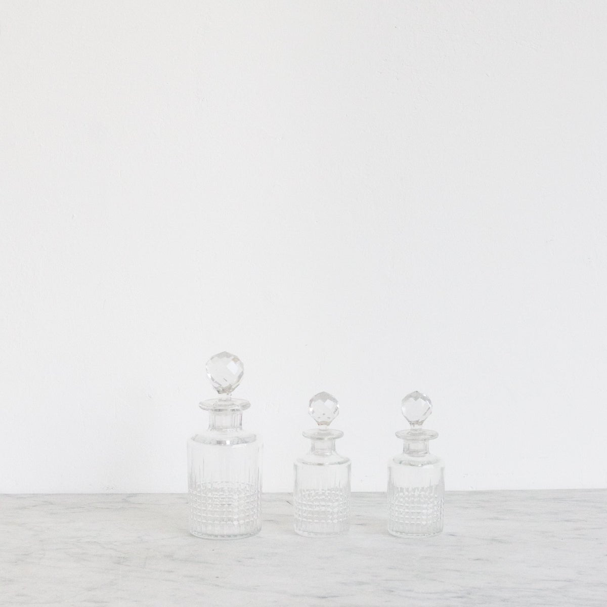 Trio Of Cut Crystal Vanity Bottles