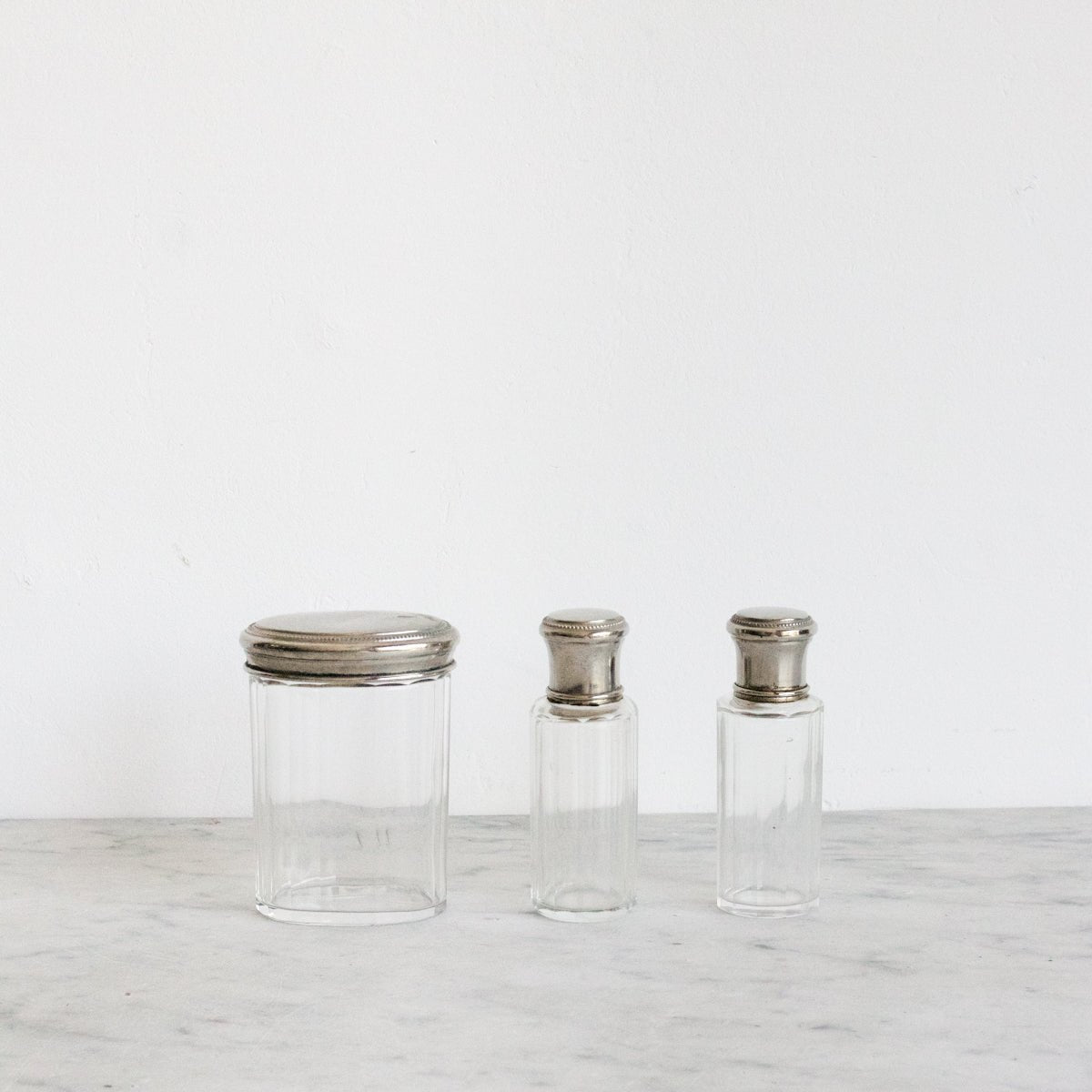 Trio Of Cut Glass Vanity Bottles