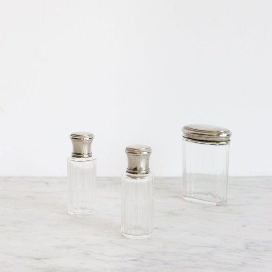 Trio Of Cut Glass Vanity Bottles