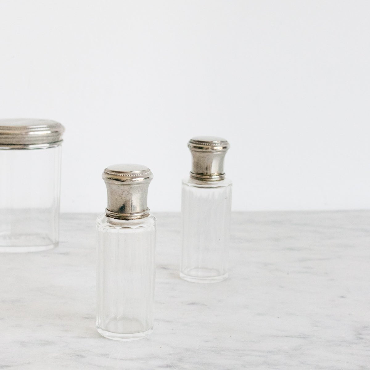 Trio Of Cut Glass Vanity Bottles