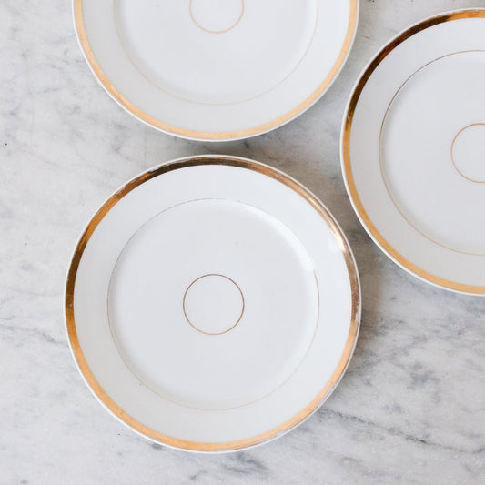 Trio Of Gold Rim Plates