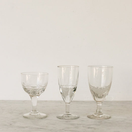 Trio of Hand Cut Glasses