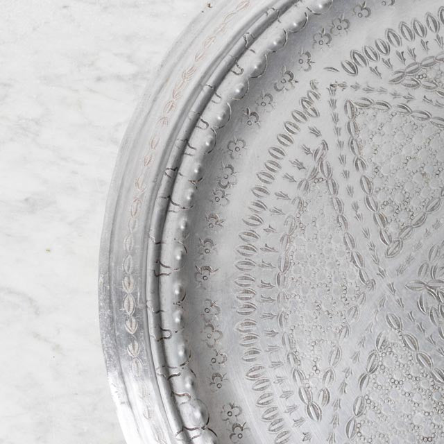 Vintage Aluminum Moroccan Tray