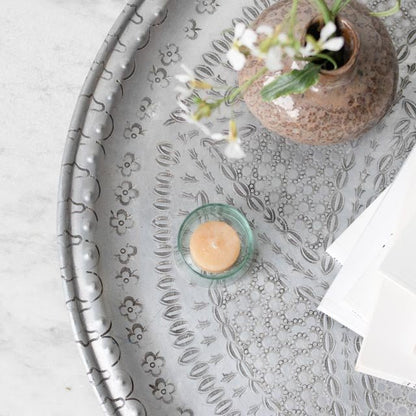 Vintage Aluminum Moroccan Tray