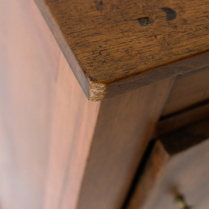 Vintage Bedside Table With Book-Matched Face