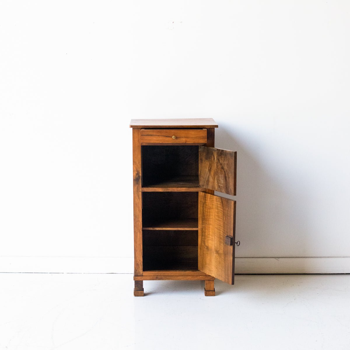 Vintage Bedside Table With Book-Matched Face