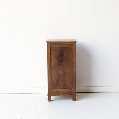 Vintage Bedside Table With Book-Matched Face