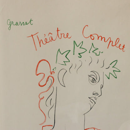 Vintage French Advertising Poster  | Jean Cocteau Theatre Complet