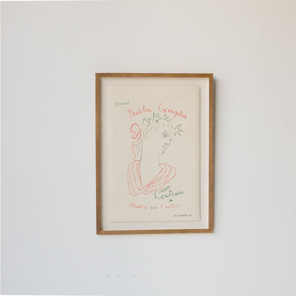 Vintage French Advertising Poster  | Jean Cocteau Theatre Complet