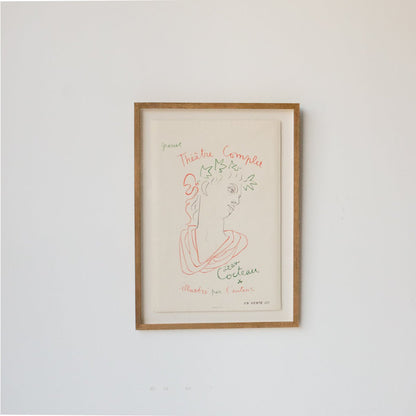 Vintage French Advertising Poster  | Jean Cocteau Theatre Complet