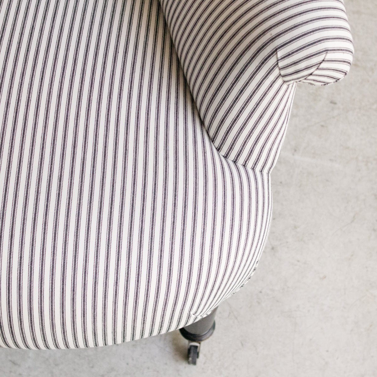 Vintage Napoleon Arm Chair | Black Ticking Stripe