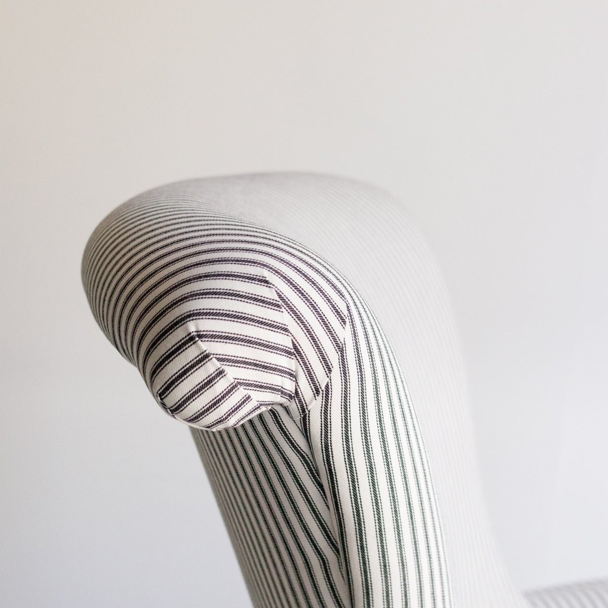 Vintage Napoleon Arm Chair | Black Ticking Stripe