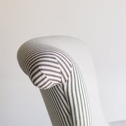Vintage Napoleon Arm Chair | Black Ticking Stripe