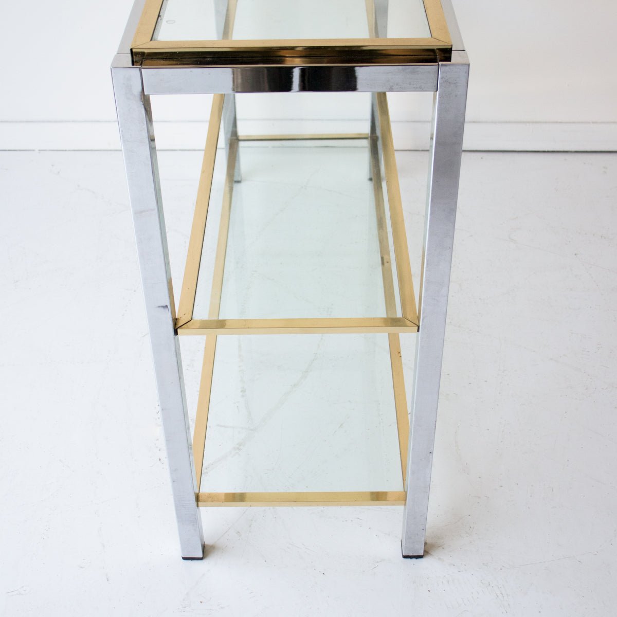 Vintage Nickel & Brass Console