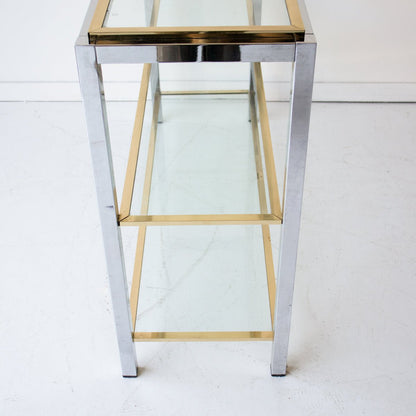 Vintage Nickel & Brass Console