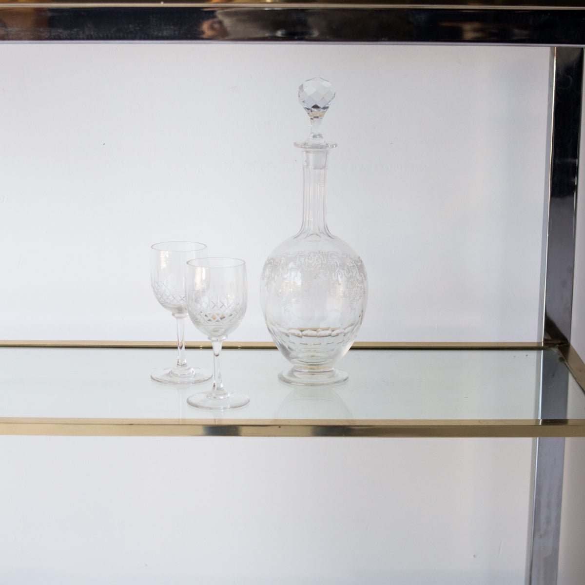 Vintage Nickel & Brass Console