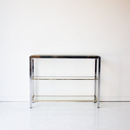 Vintage Nickel & Brass Console
