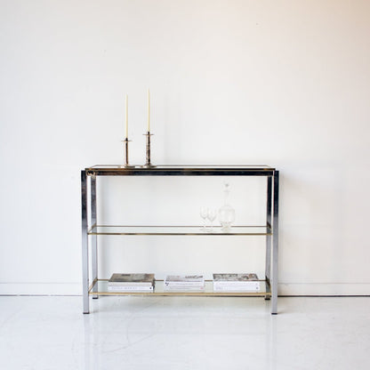 Vintage Nickel & Brass Console