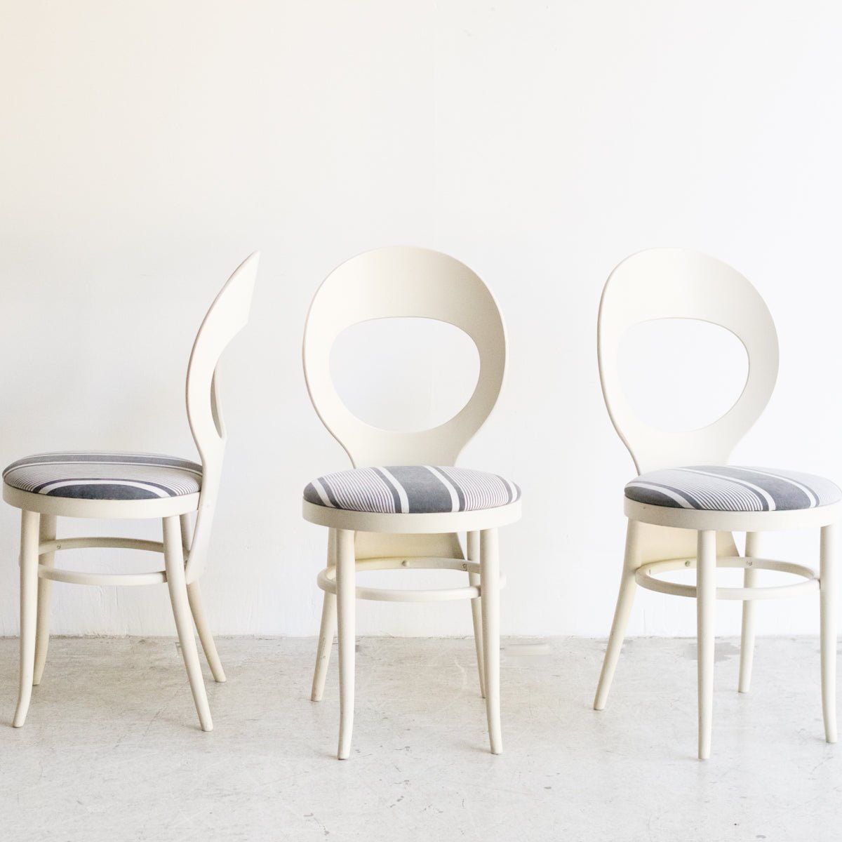 Vintage Seagull Chair with Mattress Ticking Seat