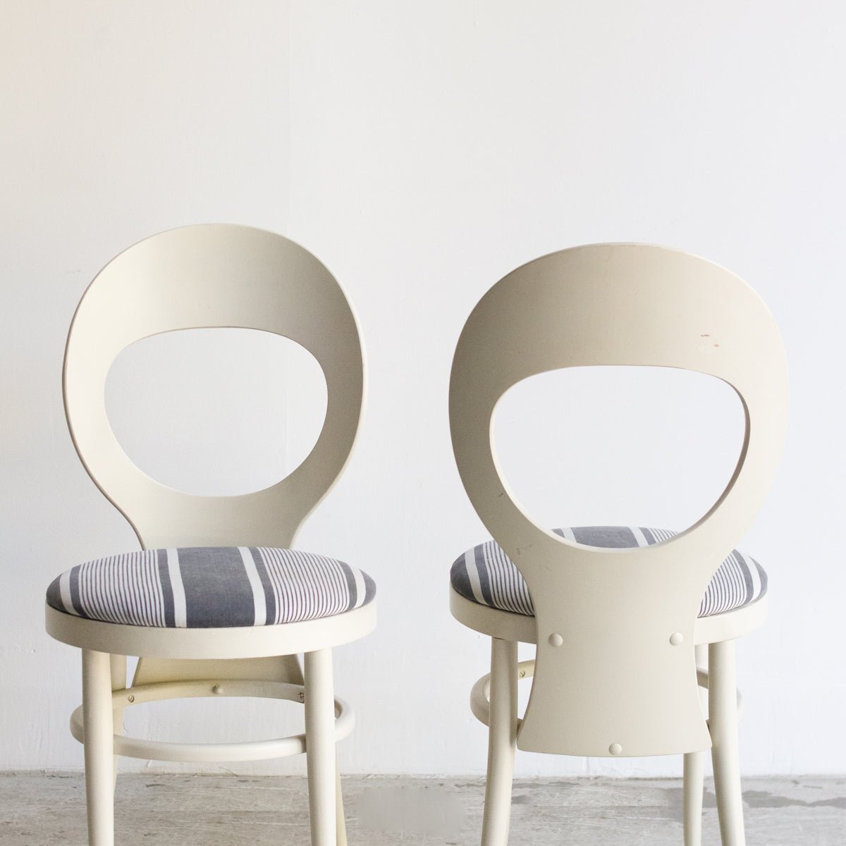 Vintage Seagull Chair with Mattress Ticking Seat