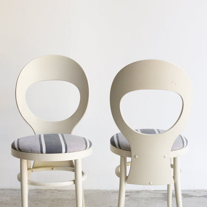 Vintage Seagull Chair with Mattress Ticking Seat