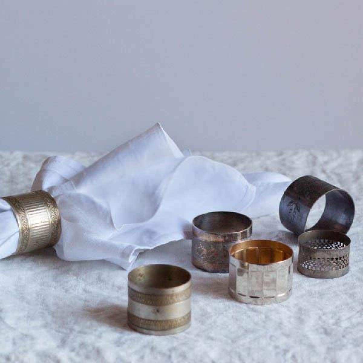Vintage Silver Napkin Ring Set of 4