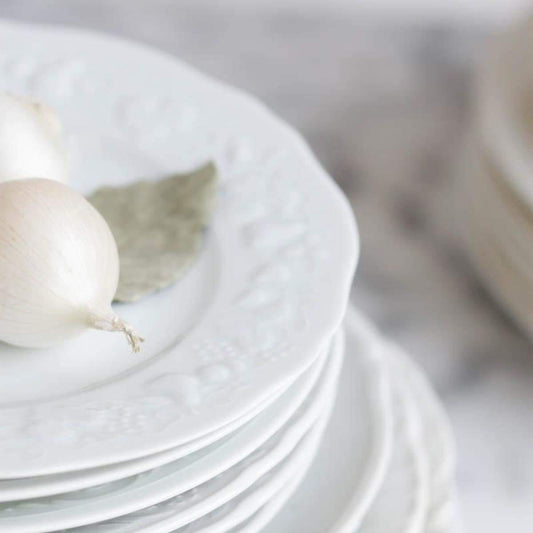 Vintage White China Plates Set of 4