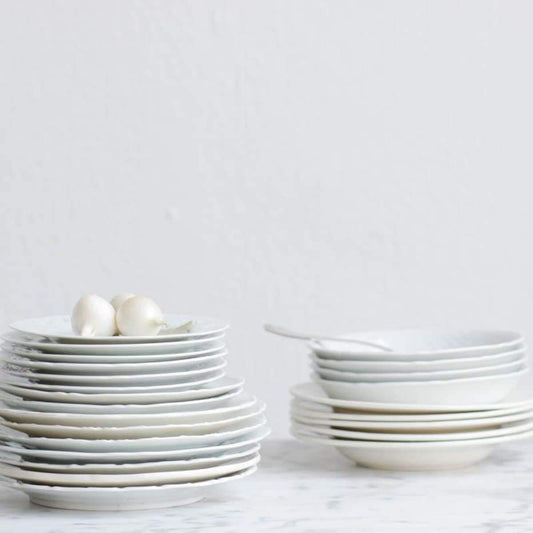 Vintage White China Plates Set of 4